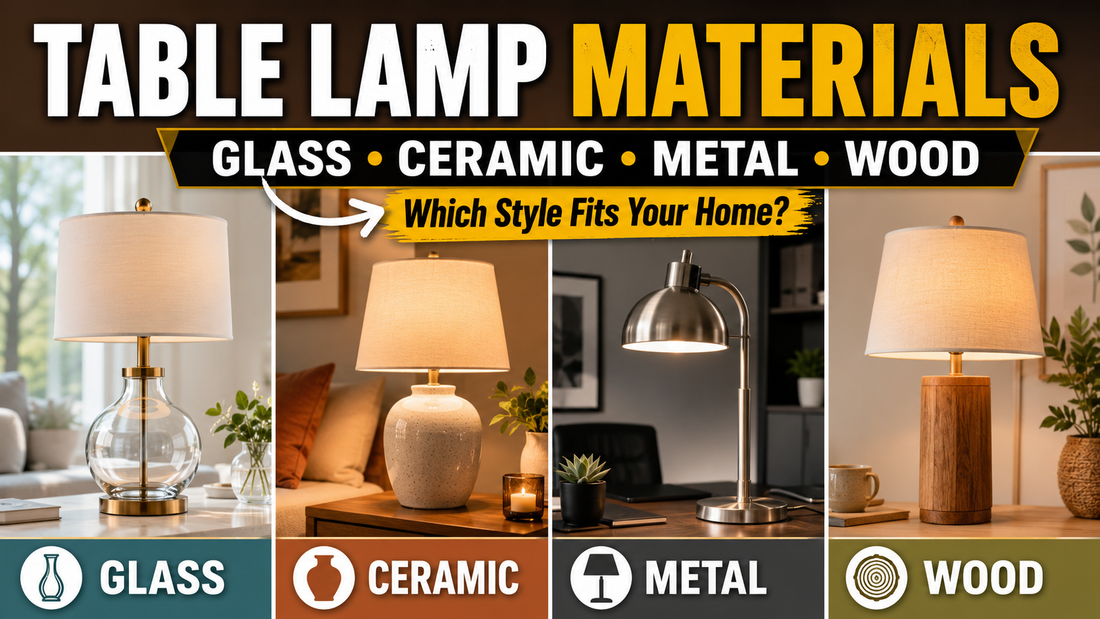 Table Lamp Materials Explained: Glass, Ceramic, Metal or Wood — Which Style Fits Your Home?